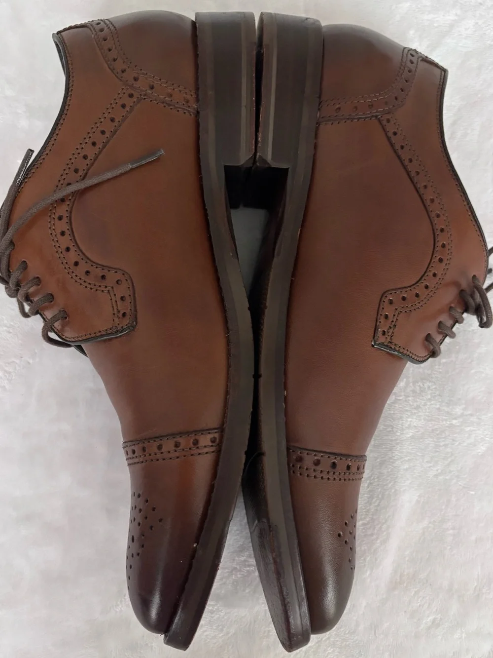 JOHNSTON & MURPHY Men's Halford Leather Cap Toe Lace Up Oxford Shoe--EUC--8.5